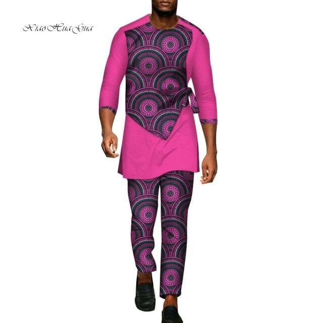 Men's African Dashiki Shirt & Pants 2-Piece Set
