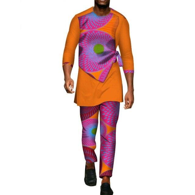 Men's African Dashiki Shirt & Pants 2-Piece Set