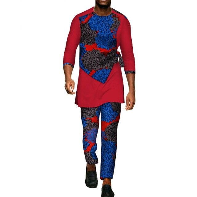 Men's African Dashiki Shirt & Pants 2-Piece Set