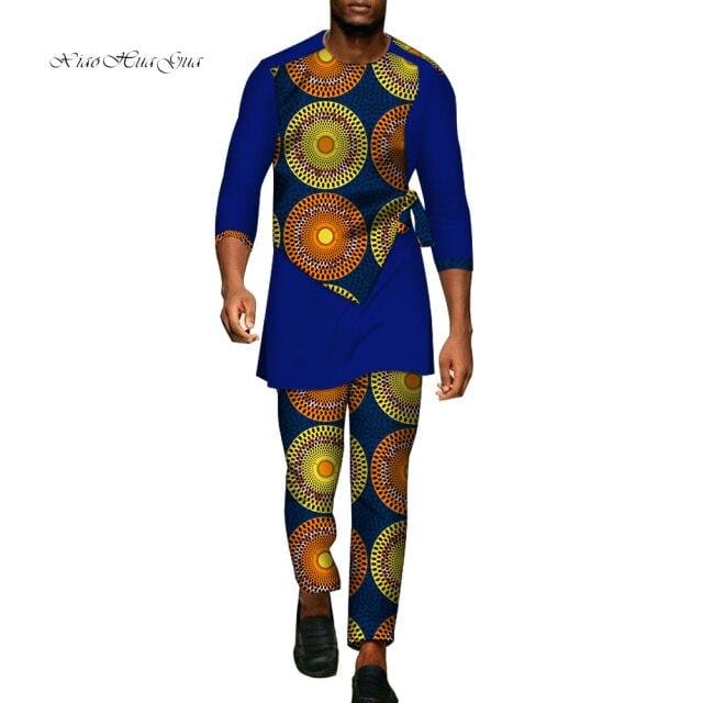 Men's African Dashiki Shirt & Pants 2-Piece Set