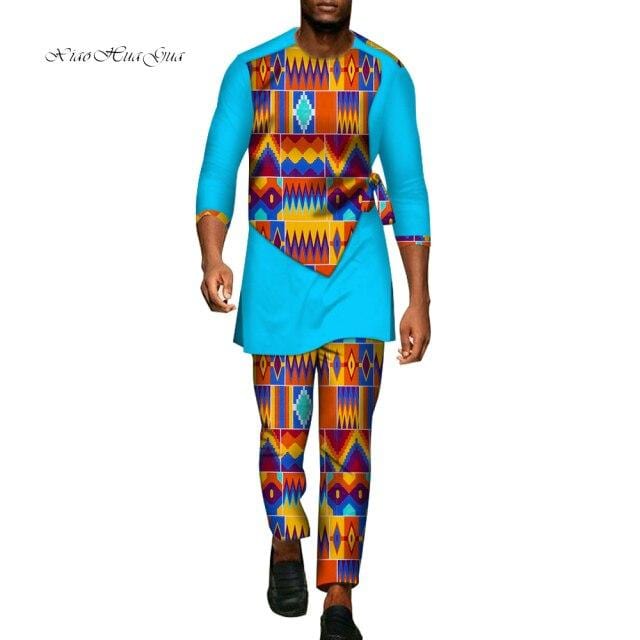 Men's African Dashiki Shirt & Pants 2-Piece Set