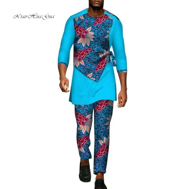 Men's African Dashiki Shirt & Pants 2-Piece Set