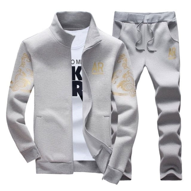Men's Zipper Sweatshirt and Sweatpants Tracksuit