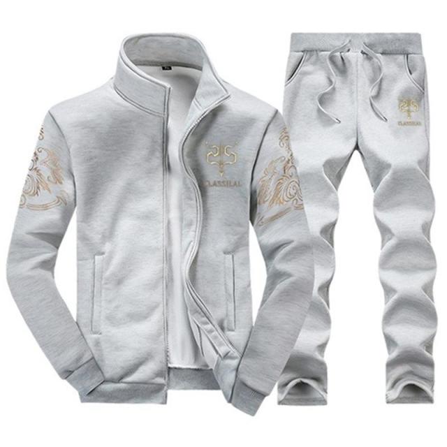 Men's Zipper Sweatshirt and Sweatpants Tracksuit