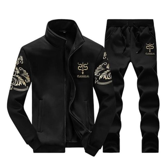Men's Zipper Sweatshirt and Sweatpants Tracksuit