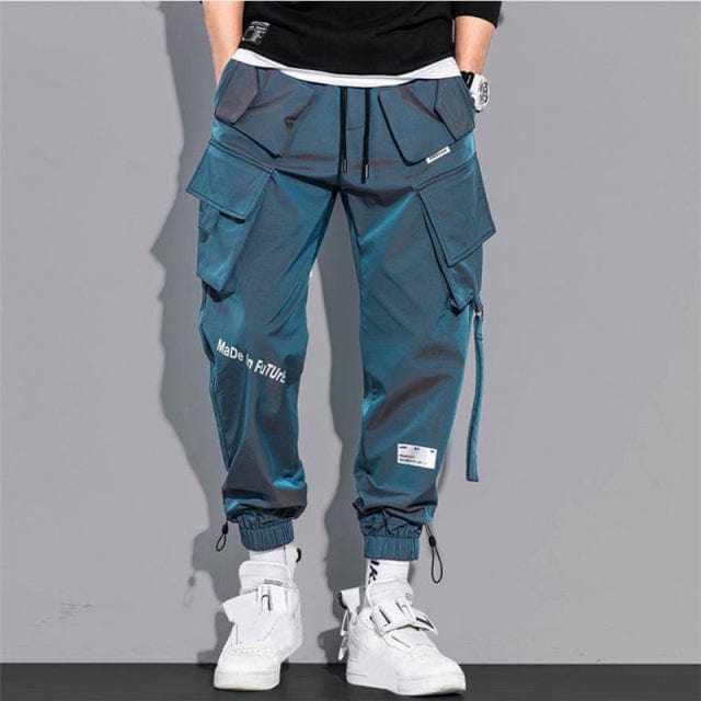 Men's Hip Hop Multi-Pocket Cargo Pants Solid Streetwear Sweatpants