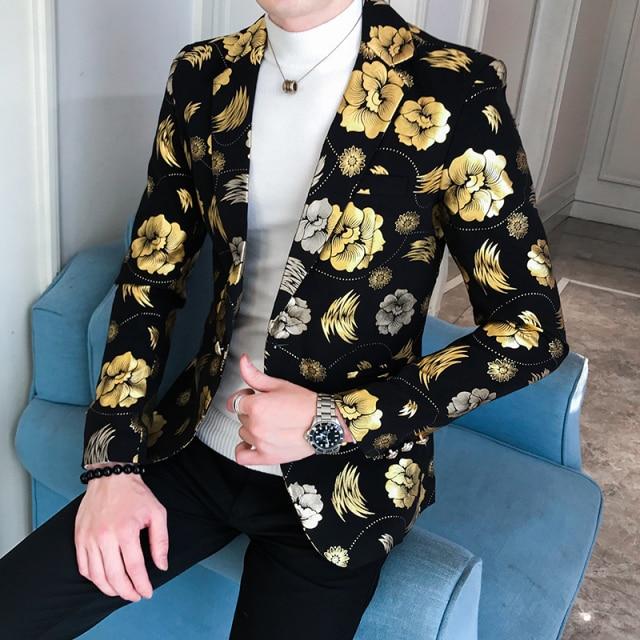 Men Blazer 2021 Spring New Colorblock Plaid Blazer Men Slim Casual Man Blazers Wedding Business Party Clothing Dress Men Coats