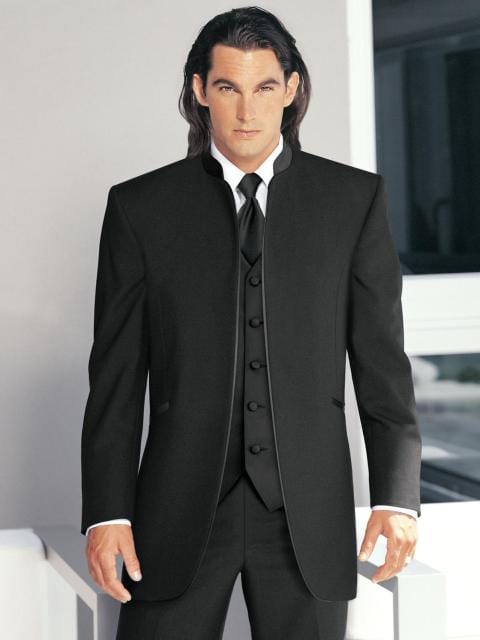 Men's Slim Fit Black Three-Piece Wedding Groom Suit