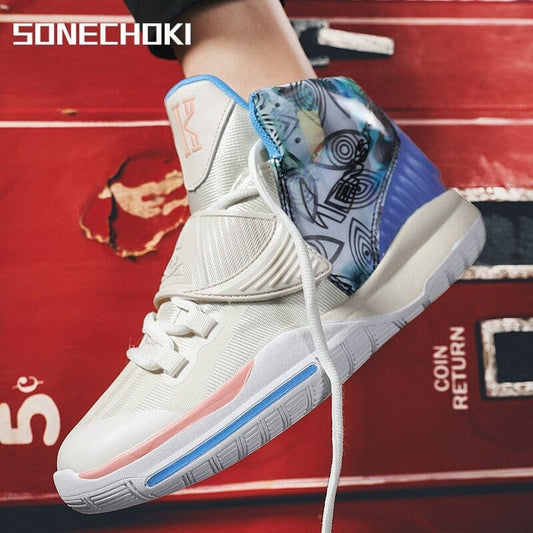 Unisex Two-Tone High-Top Cushioned Basketball Sneakers
