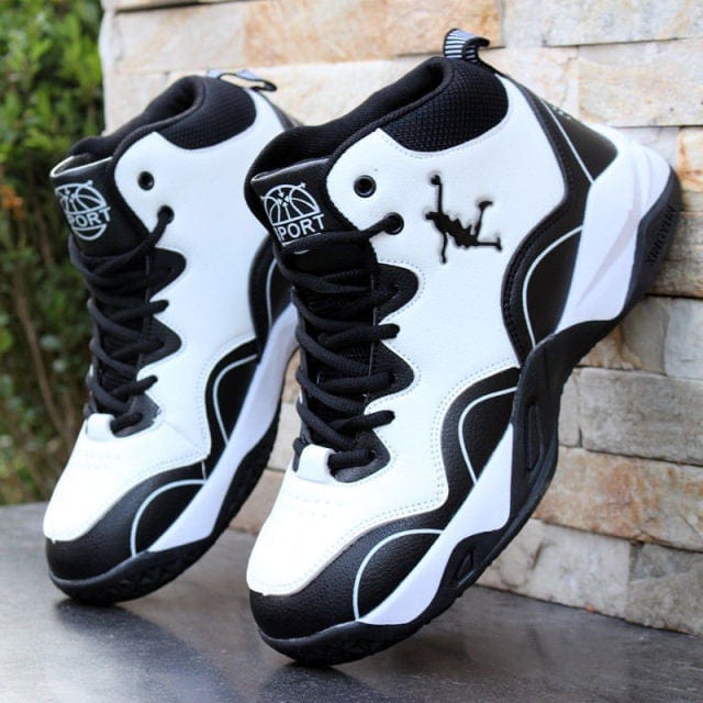 Men's High-Top Leather Cushioned Light Basketball Sneakers