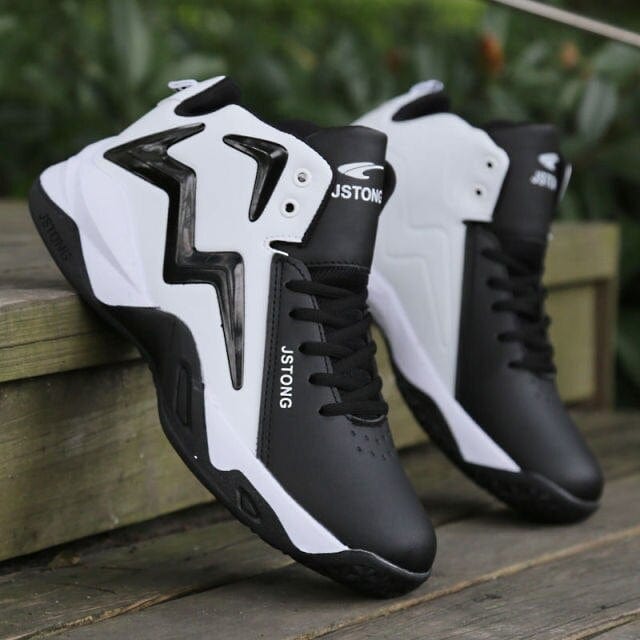 Men's High-Top Leather Cushioned Light Basketball Sneakers