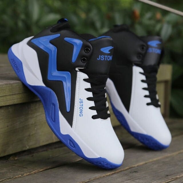 Men's High-Top Leather Cushioned Light Basketball Sneakers