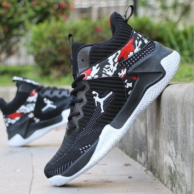Men's High-Top Leather Cushioned Light Basketball Sneakers