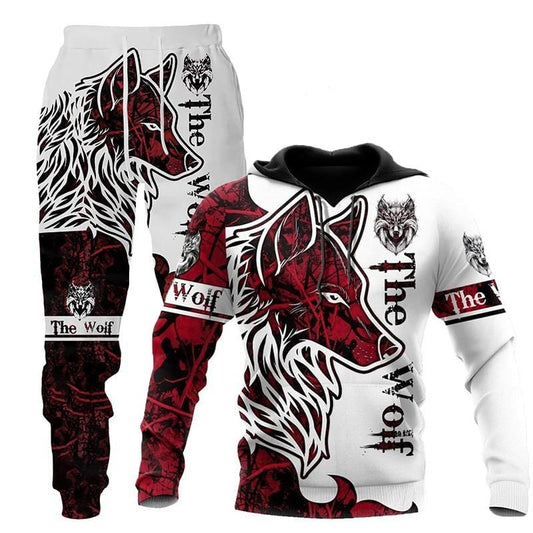 Men's 3D Print Hoodie and Pants Casual Autumn Winter Tracksuit