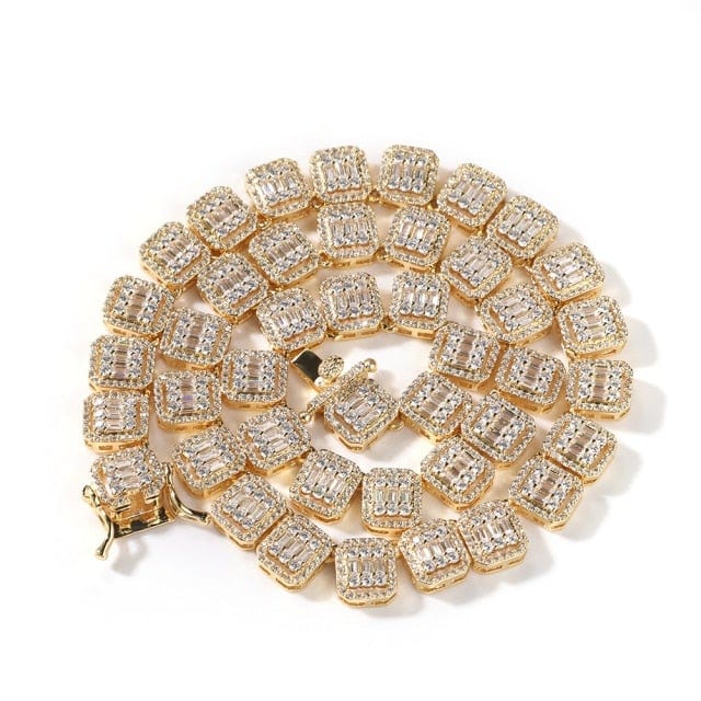 Sugar Cube CZ Tennis Necklace, Iced Hip-Hop Jewelry