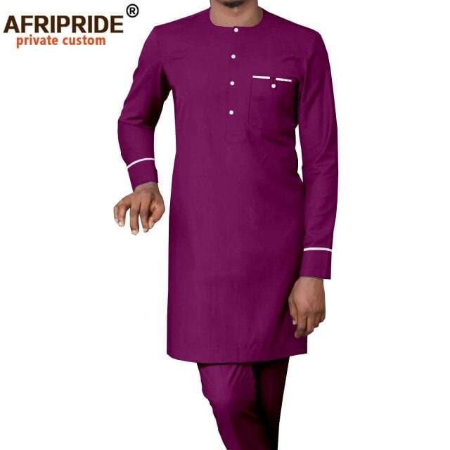 Men's African Dashiki Shirt and Pants Tracksuit Set