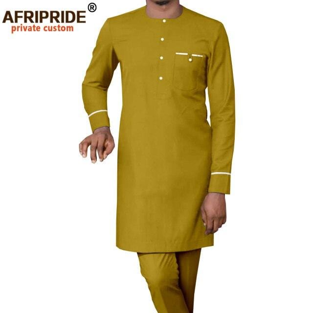 Men's African Dashiki Shirt and Pants Tracksuit Set