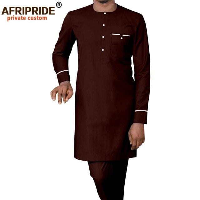 Men's African Dashiki Shirt and Pants Tracksuit Set