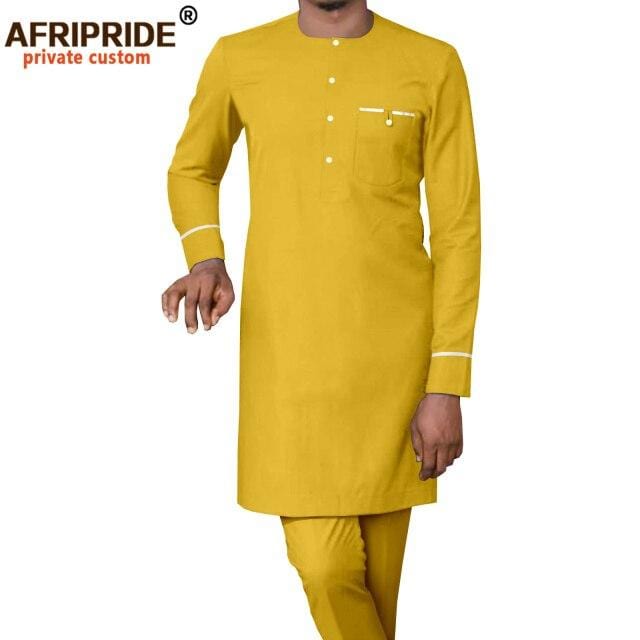 Men's African Dashiki Shirt and Pants Tracksuit Set