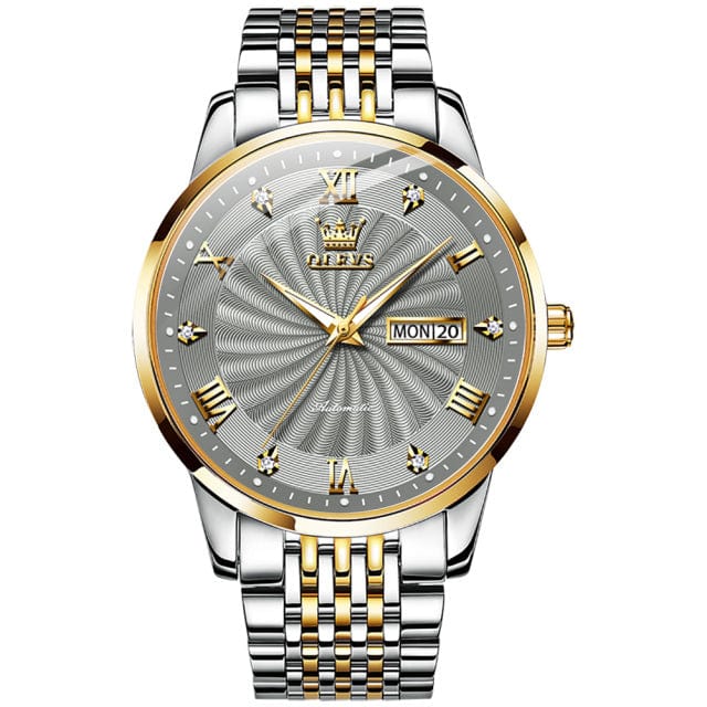 Men's Automatic Mechanical Waterproof Steel Wristwatch, 41mm
