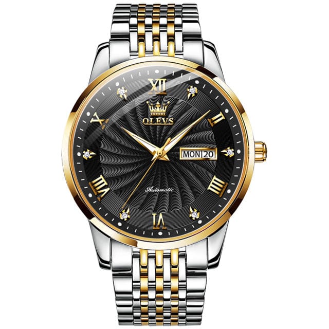 Men's Automatic Mechanical Waterproof Steel Wristwatch, 41mm
