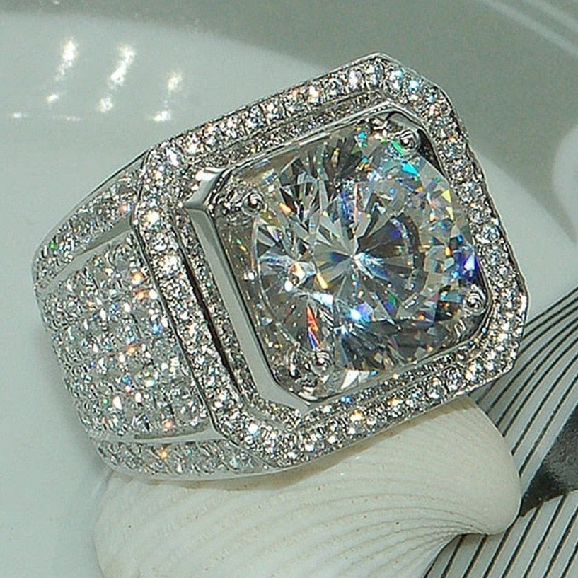 Men's 925 Sterling Silver Wedding Engagement Ring R5002