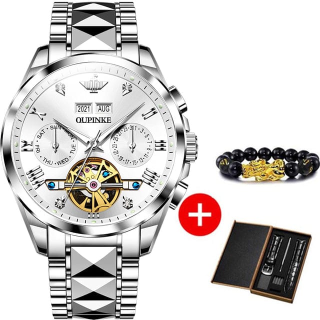 Men's Tungsten Steel Automatic Mechanical Wrist Watch