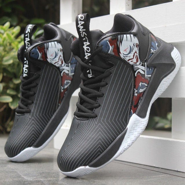 Men's High-Top Leather Cushioned Basketball Training Shoes