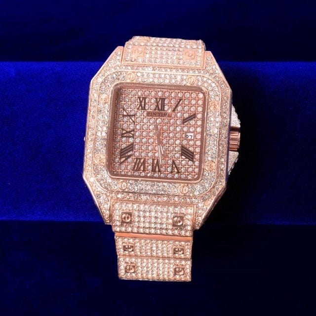 Men's Big Dial Military Quartz Rhinestone Watch