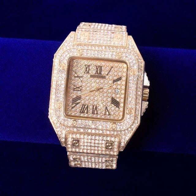 Men's Big Dial Military Quartz Rhinestone Watch