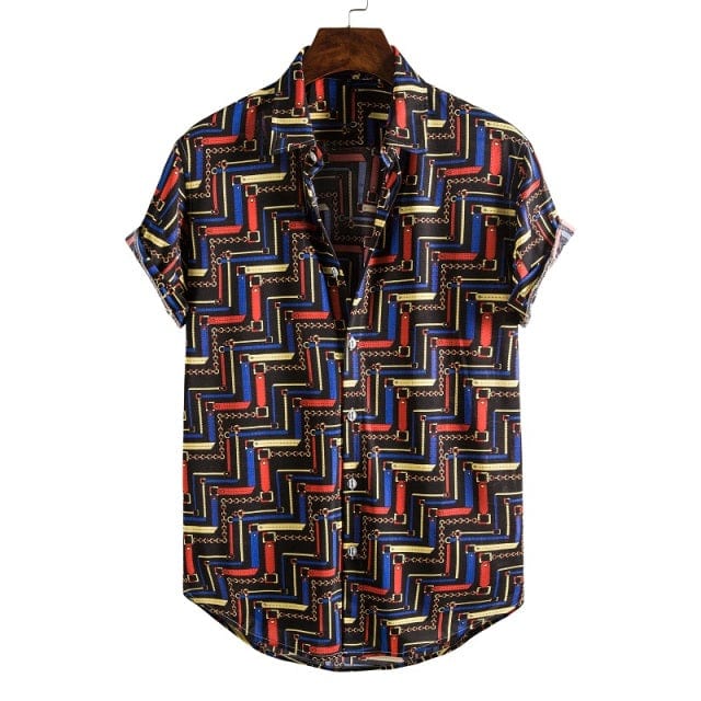 Men's Short Sleeve Hawaiian Social Shirt Classic Elegant Fit