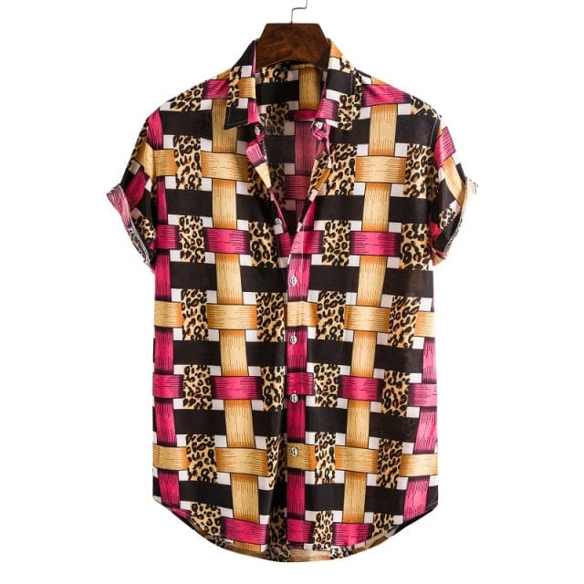 Men's Short Sleeve Hawaiian Social Shirt Classic Elegant Fit