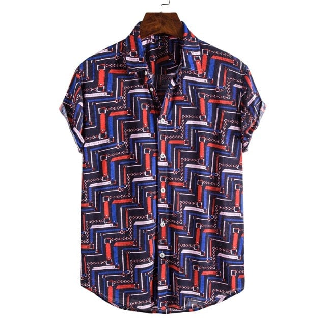 Men's Short Sleeve Hawaiian Social Shirt Classic Elegant Fit