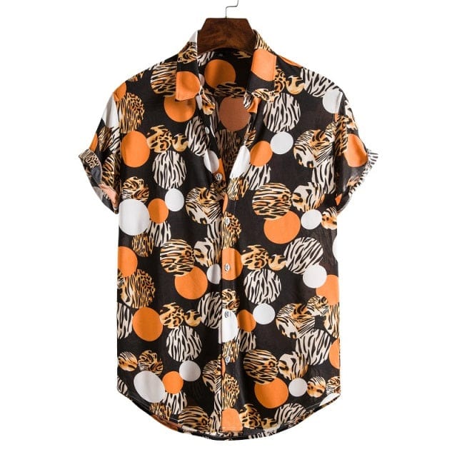 Men's Short Sleeve Hawaiian Social Shirt Classic Elegant Fit