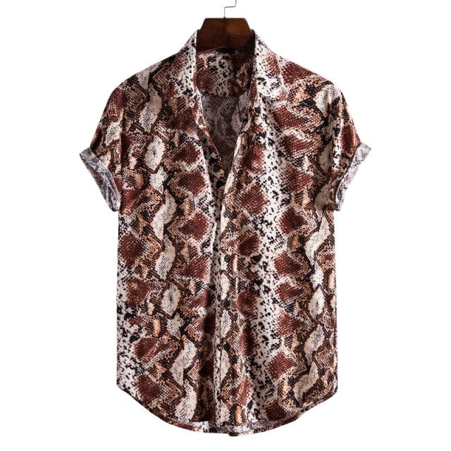 Men's Short Sleeve Hawaiian Social Shirt Classic Elegant Fit