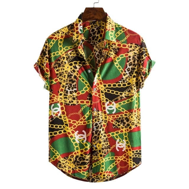 Men's Short Sleeve Hawaiian Social Shirt Classic Elegant Fit
