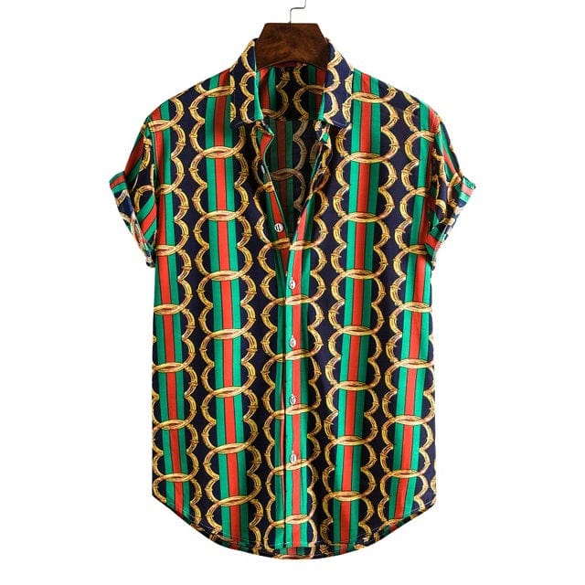 Men's Short Sleeve Hawaiian Social Shirt Classic Elegant Fit