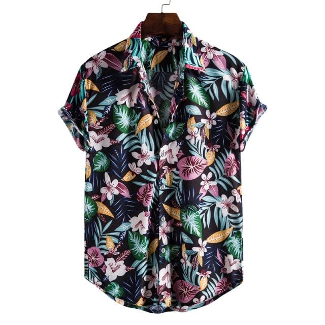 Men's Short Sleeve Hawaiian Social Shirt Classic Elegant Fit