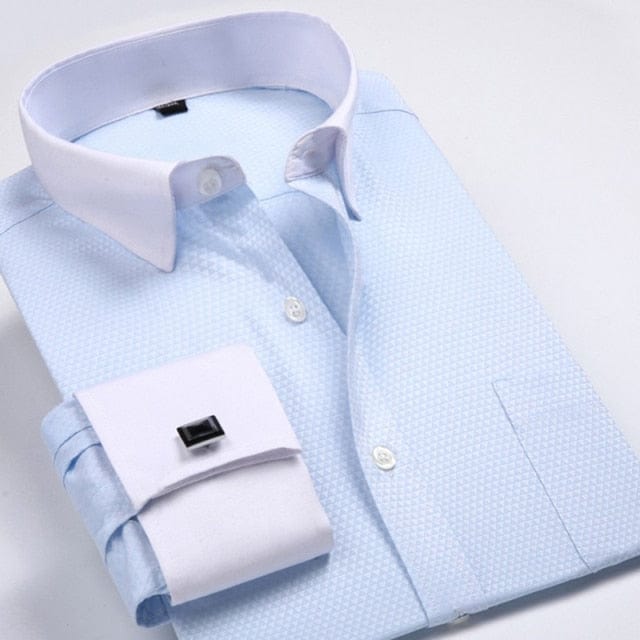 Men's French Cuff Dress Shirt — Striped, Regular Fit, up to 6XL