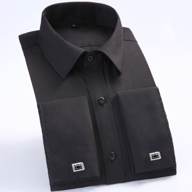 Men's French Cuff Dress Shirt — Striped, Regular Fit, up to 6XL