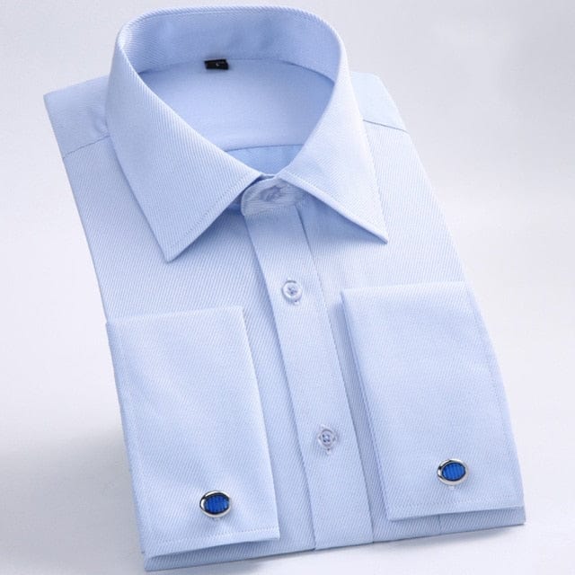 Men's French Cuff Dress Shirt — Striped, Regular Fit, up to 6XL