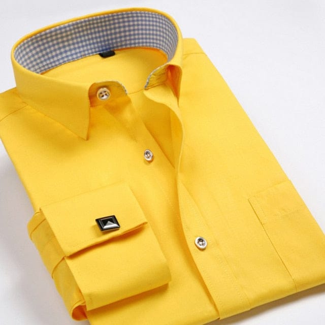 Men's French Cuff Dress Shirt — Striped, Regular Fit, up to 6XL