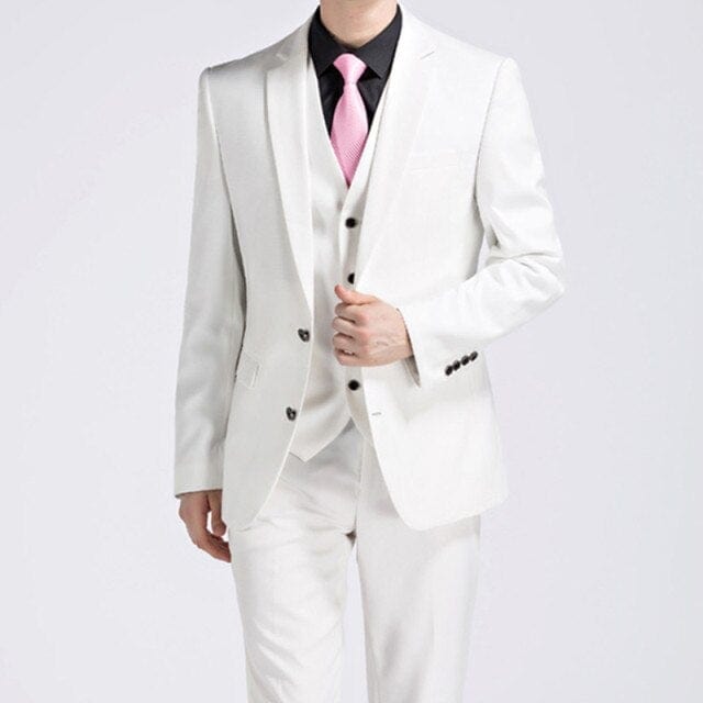 Men's Slim Fit Three-Piece Blazer Vest and Pants Tuxedo Suit