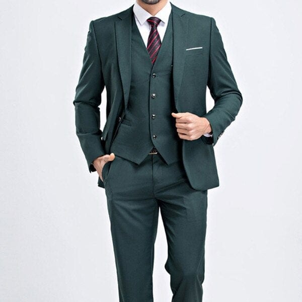 Men's Slim Fit Three-Piece Blazer Vest and Pants Tuxedo Suit