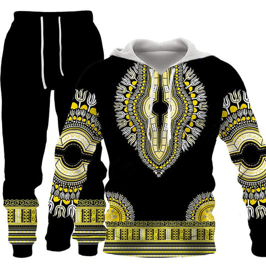 Men's African Print Hoodie and Pants Tracksuit