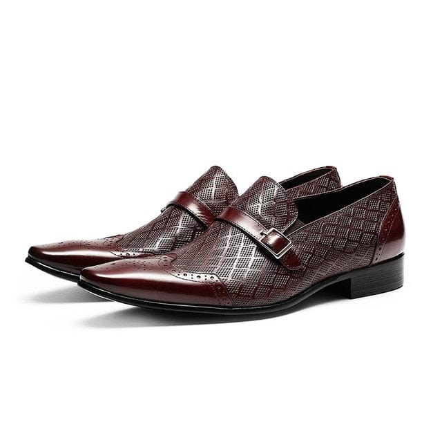 Men's Italian Handmade Leather Buckle Oxford Loafers