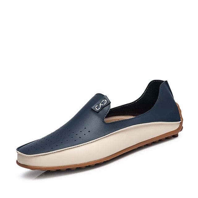 Men's Leather Slip-On Casual Loafers, Breathable Driving Shoes