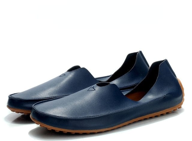 Men's Leather Slip-On Casual Loafers, Breathable Driving Shoes