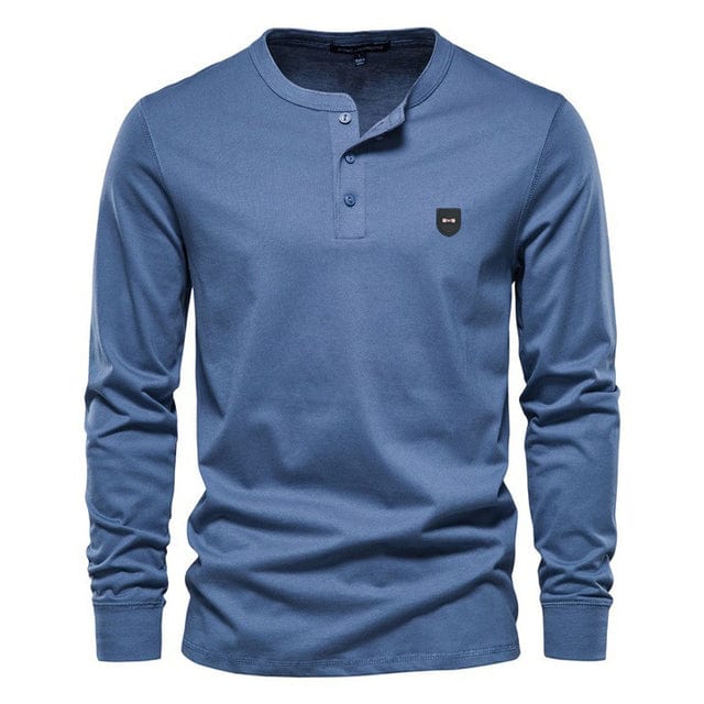 Men's Classic Long Sleeve Business Leisure T-Shirt European Park Design