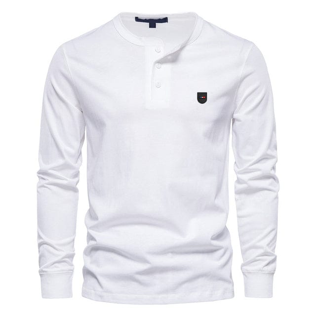 Men's Classic Long Sleeve Business Leisure T-Shirt European Park Design